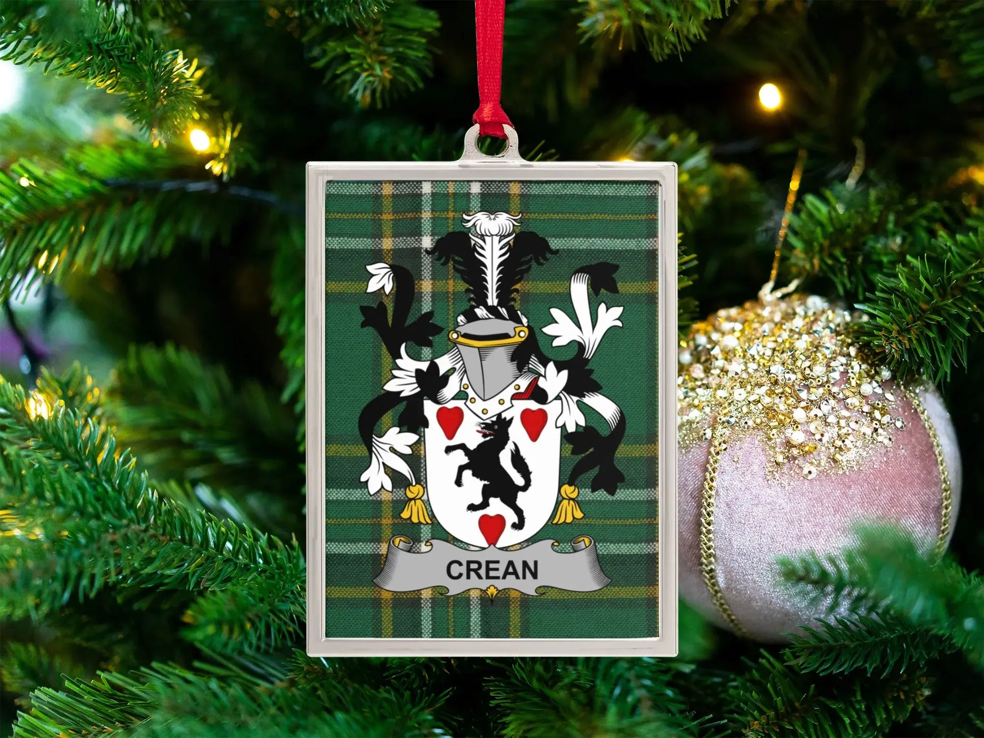 Personalized Family Crest Christmas Ornament product
