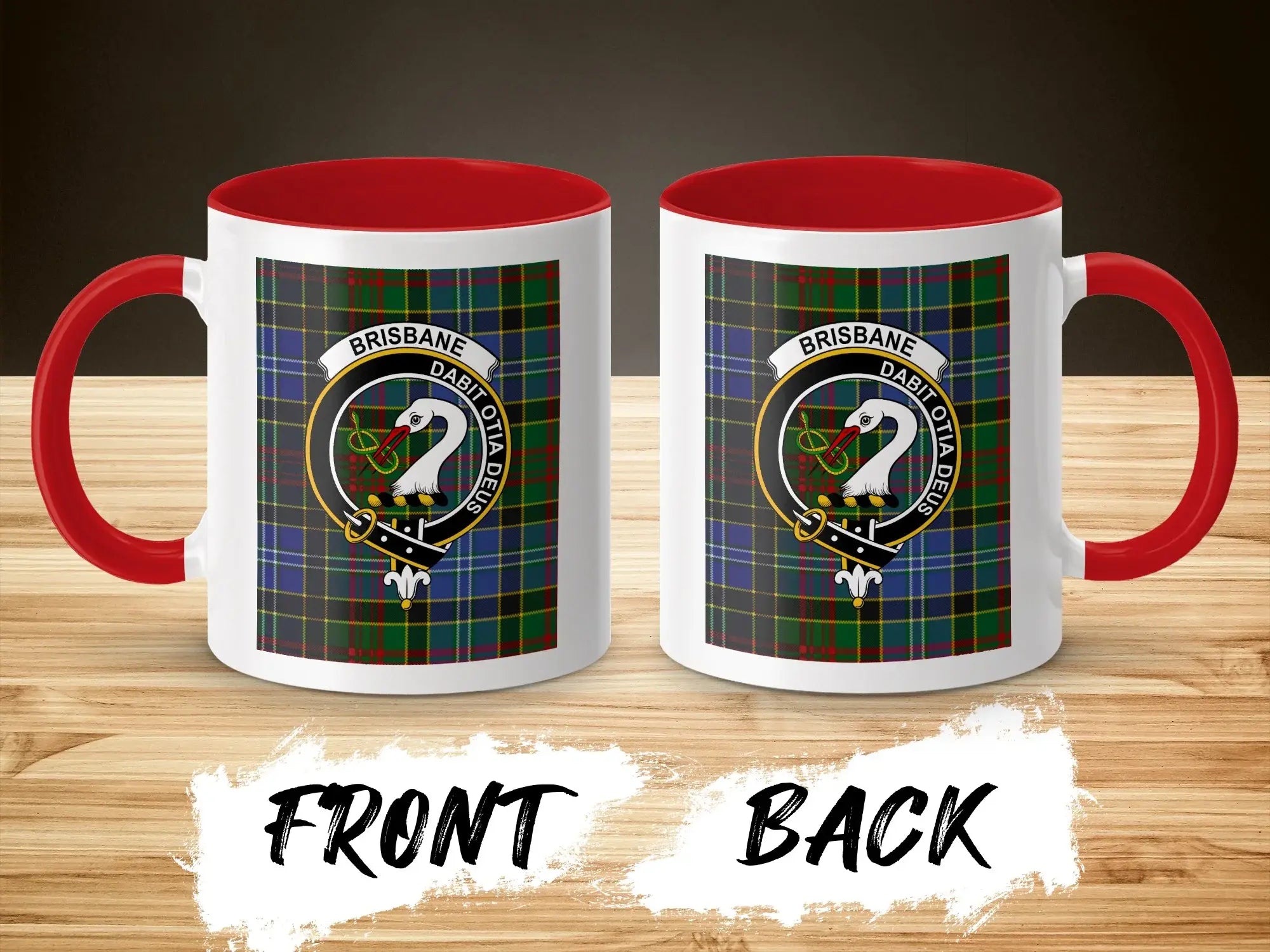 Brisbane Clan Crest Dabit Otia Deus Front and Back Mug