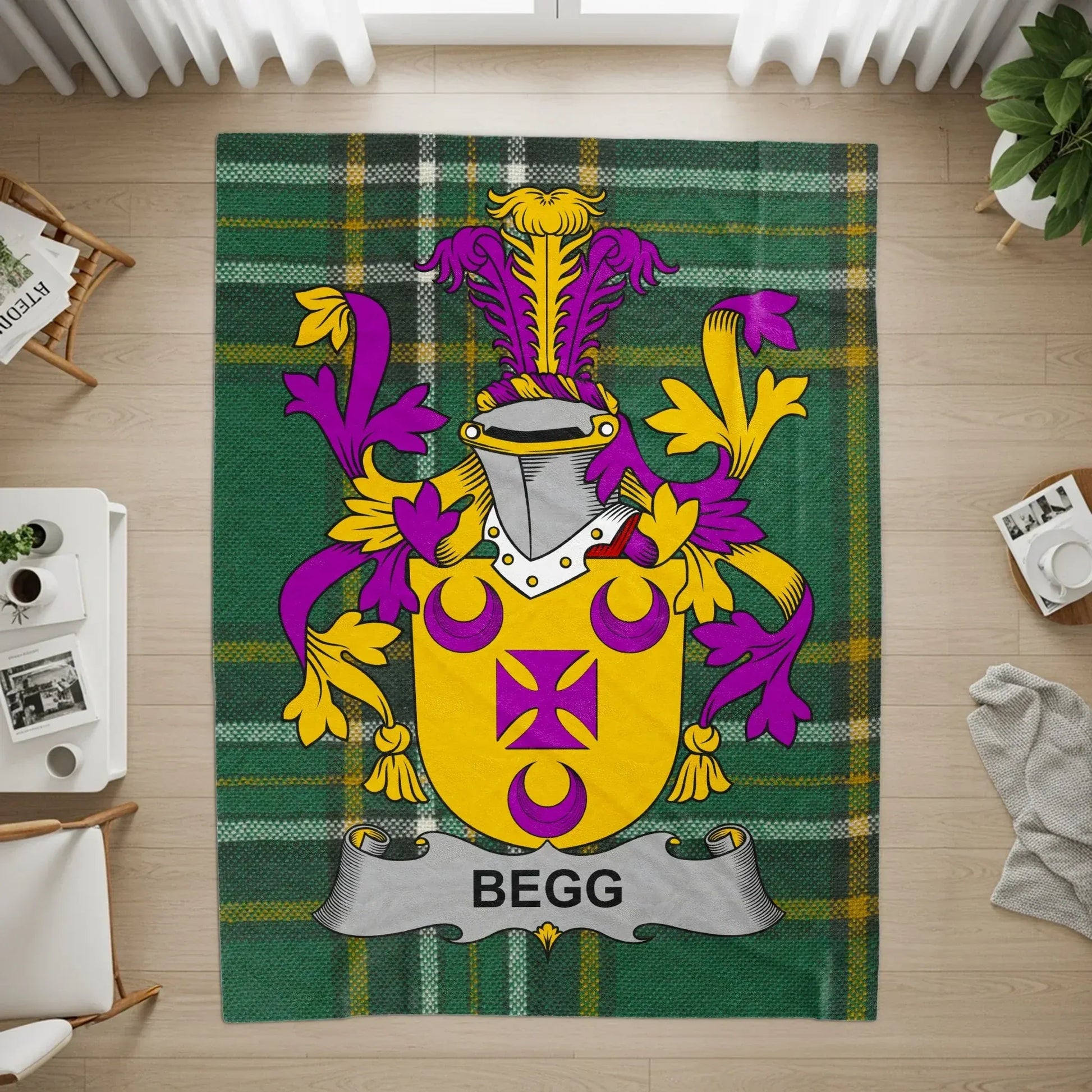 Personalized Begg Family Crest Design Carpet Rug Product