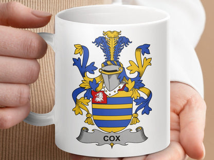 Cox Surname Irish Family Crest Mug - Celtic Ancestry Gifts