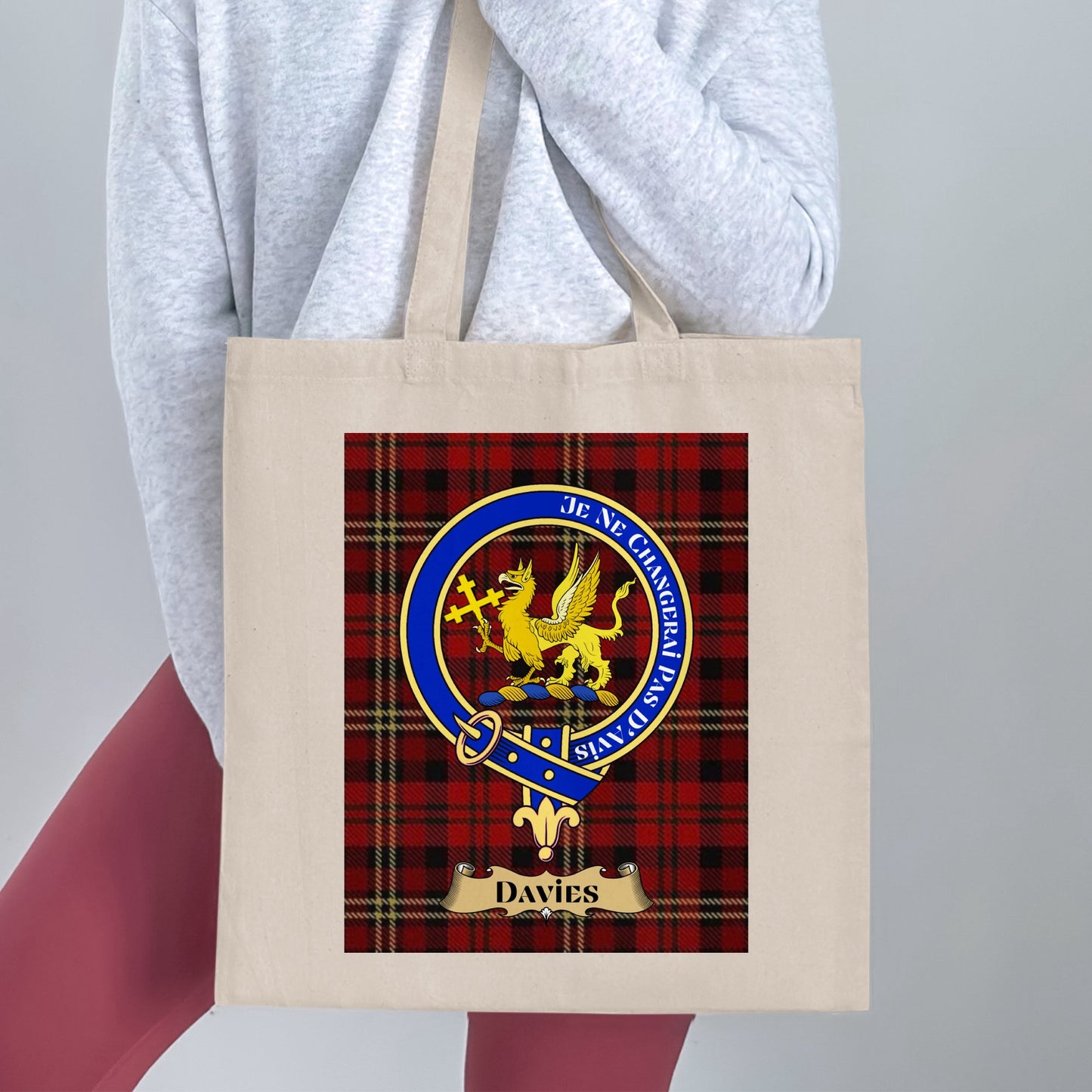 Davies Clan Scottish Tartan Plaid Tote Bag - Living Stone Gifts