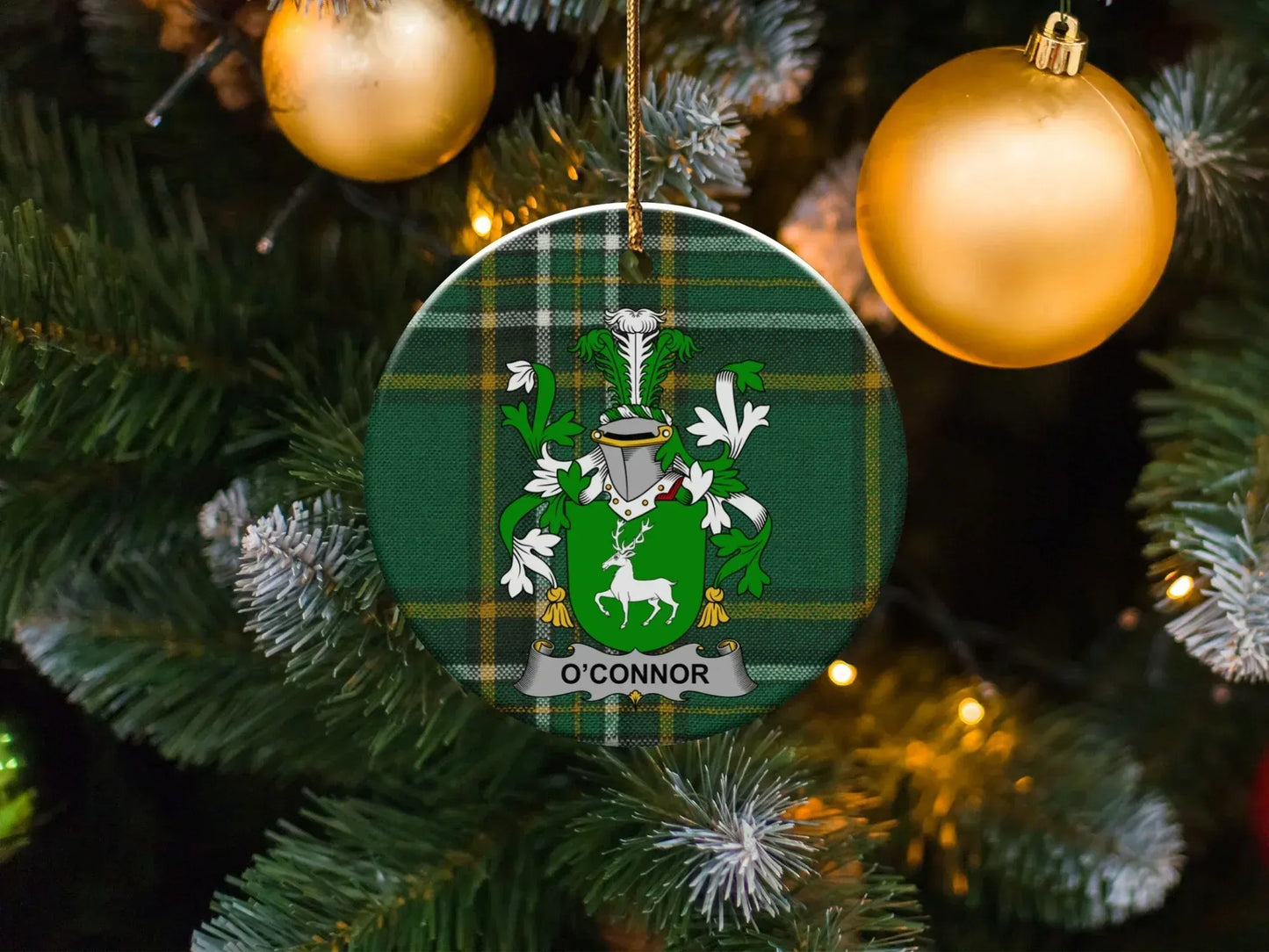O'Connor Family Crest Plaid Christmas Ornament product