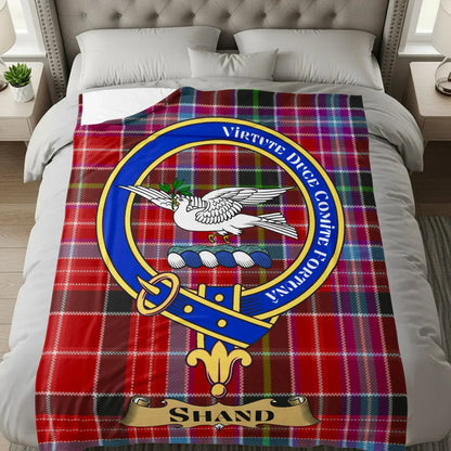 Virtute Dulci Comite Forti Shand Tartan Blanket product