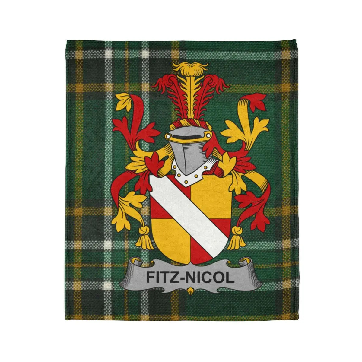 Fitz-Nicol Clan Tartan Blanket Family Crest product
