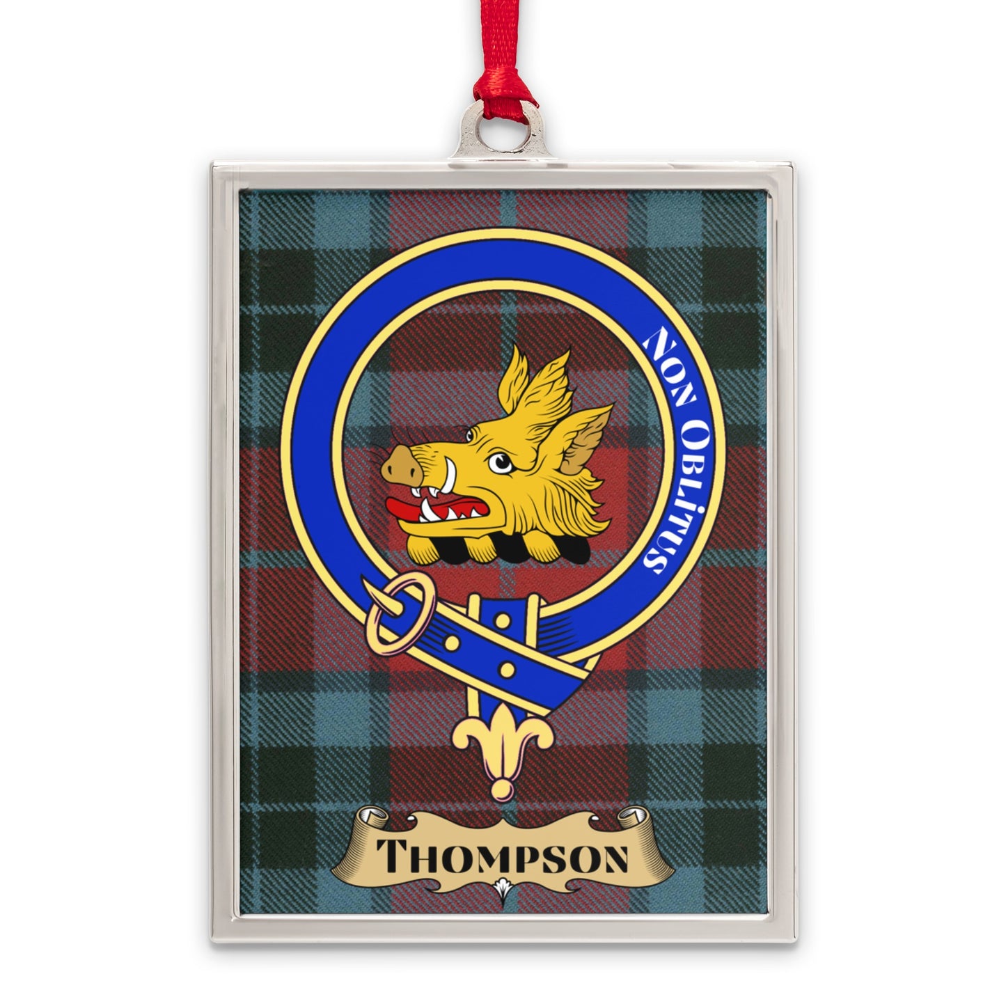Thompson Family Crest Plaid Pattern Ornament product