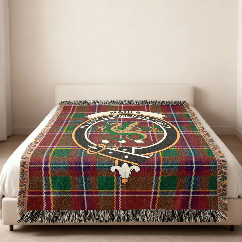 Family Tartan Crest Blanket with Fringed Edges Blanket