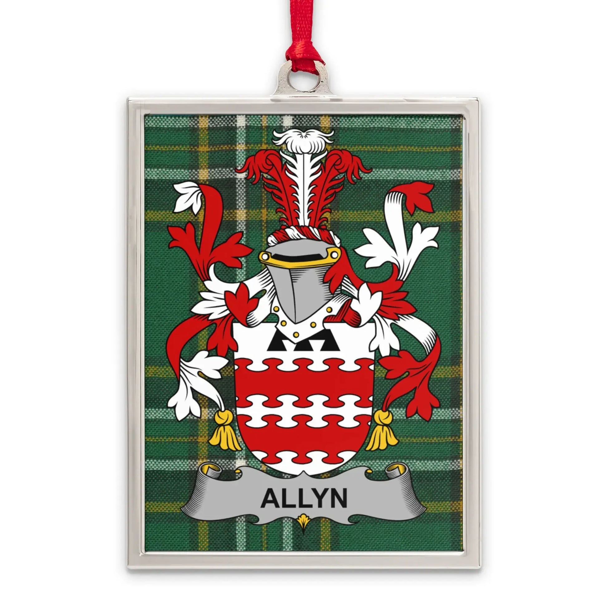 Allyn Coat of Arms Plaid Design Rectangular Ornament product
