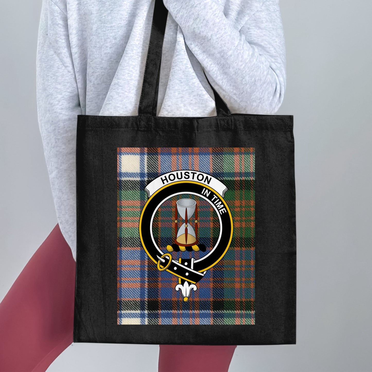 Clan Houston Scottish Crest Tartan Tote Bag - Living Stone Gifts