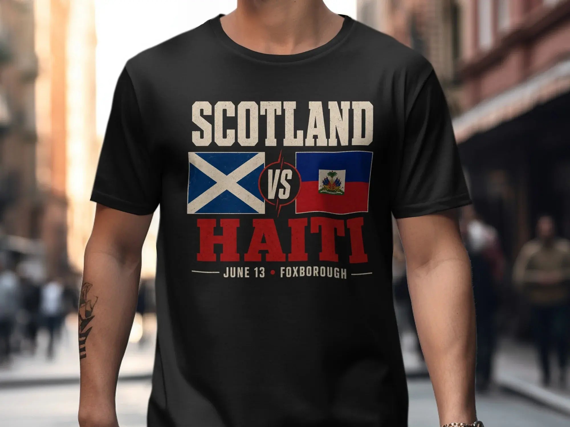 T-shirt with Scotland vs. Haiti flags, June 13, Foxborough.