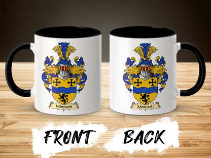 Minnoch Family Crest Coat of Arms Accent Coffee Mug - Living Stone Gifts