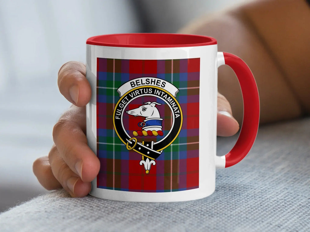 Clan Belshes Tartan Design Coffee or Tea Mug