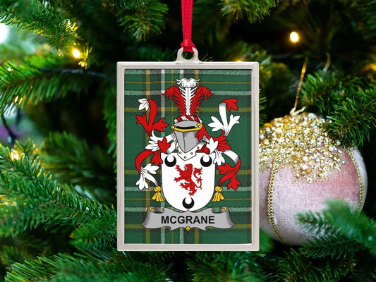 Custom McGrane Family Crest Christmas Ornament product