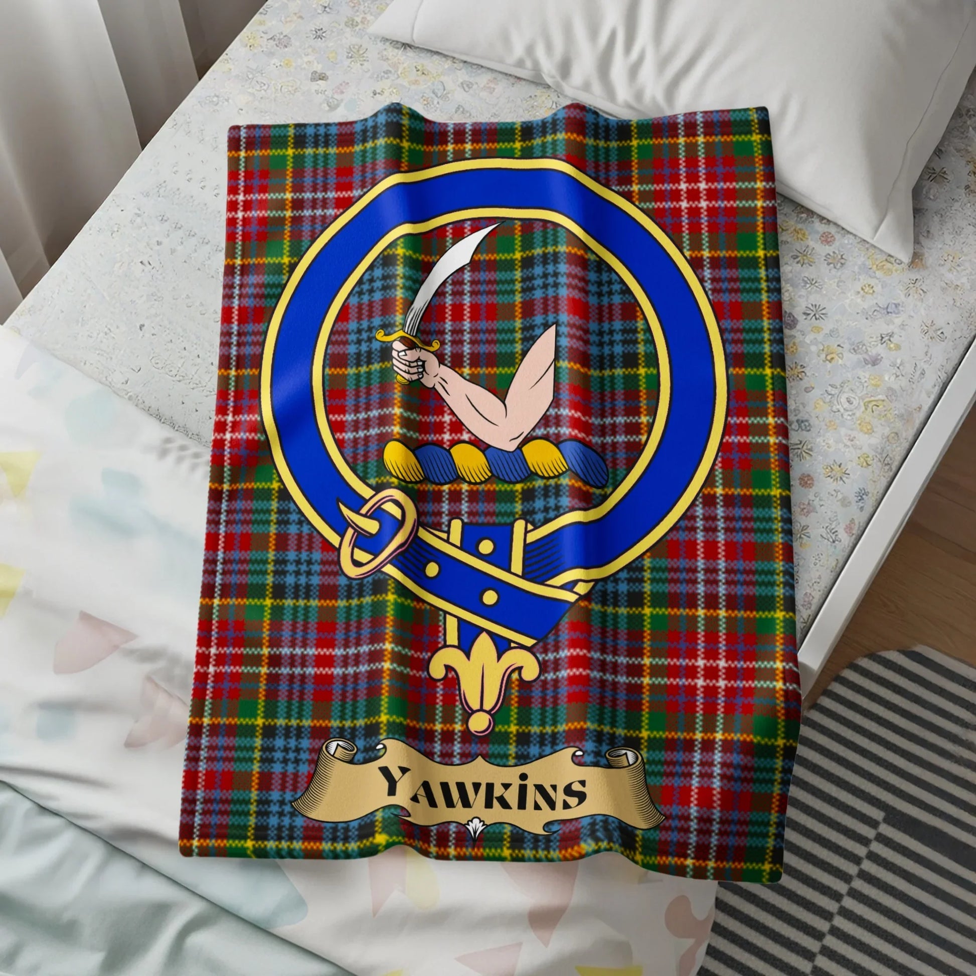 Personalized Tartan Blanket Yawkins Clan product type
