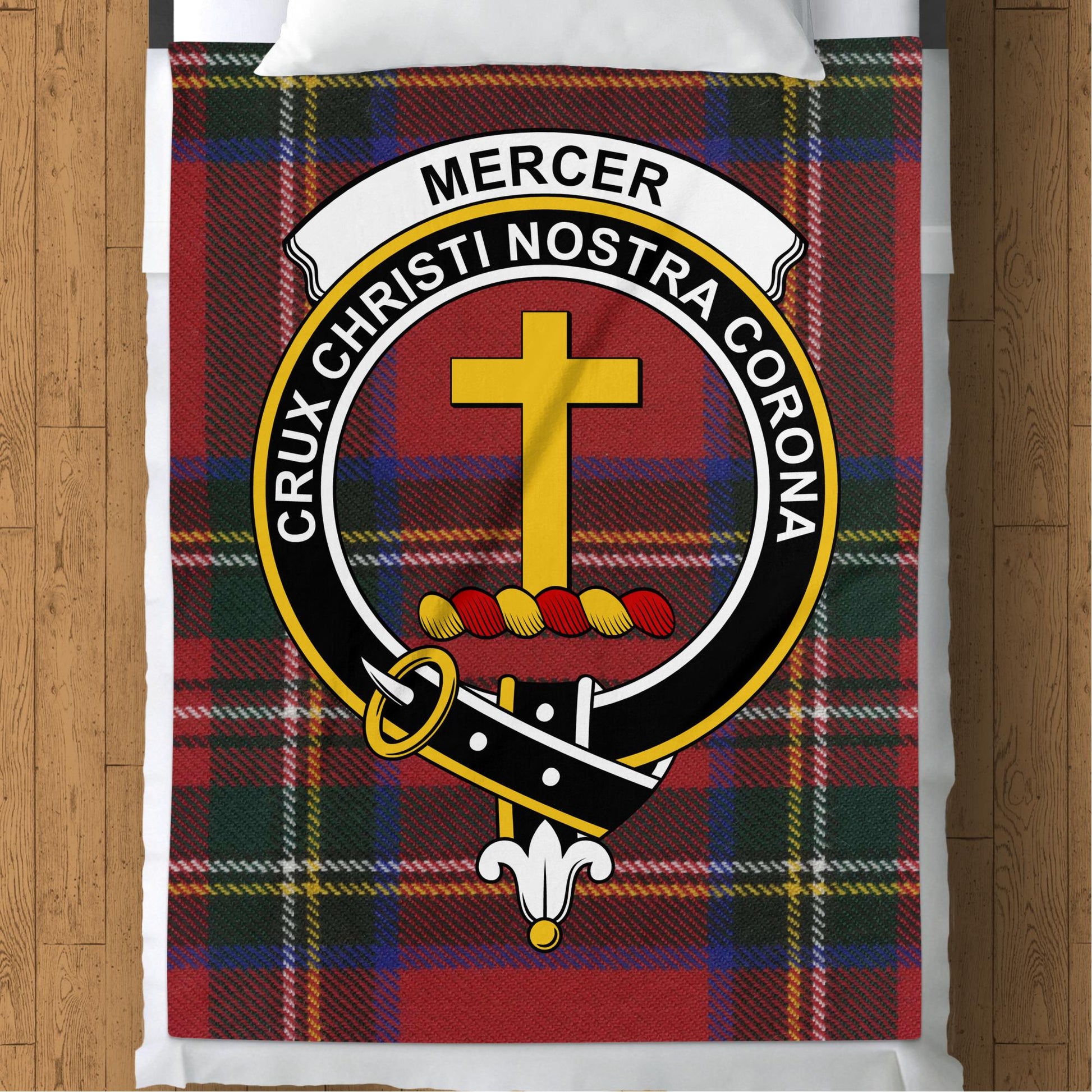 Scottish Clan Mercer Tartan Throw Blanket - Living Stone Gifts