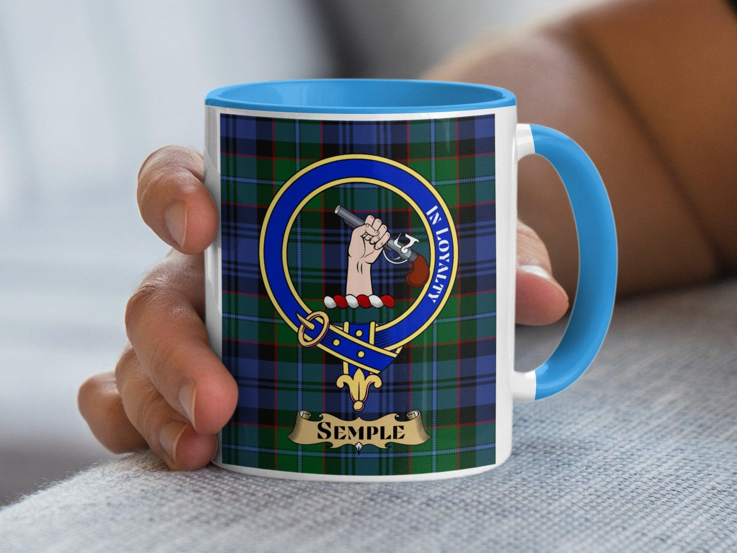 Semple Clan Crest Tartan Scottish Heritage Mug - Living Stone Gifts