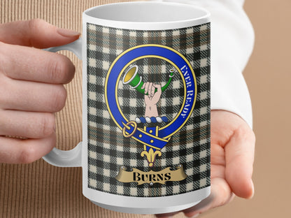 Unique Heraldic Clan Burns Crest Design Mug - Living Stone Gifts