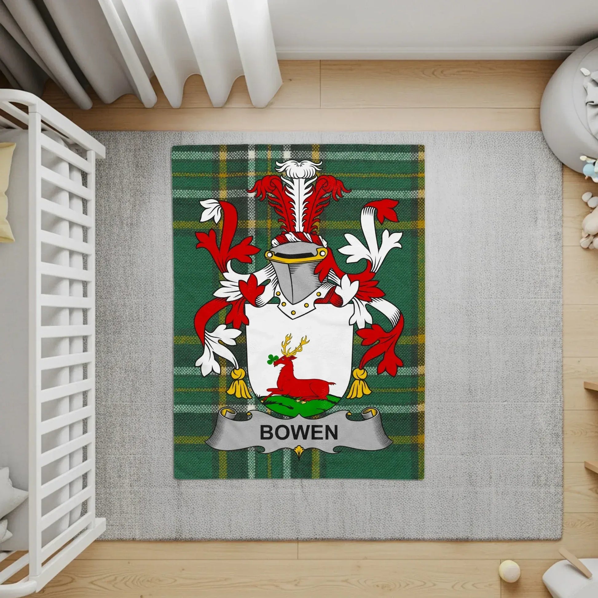 Family Crest Green Tartan Design Floor Rug product type