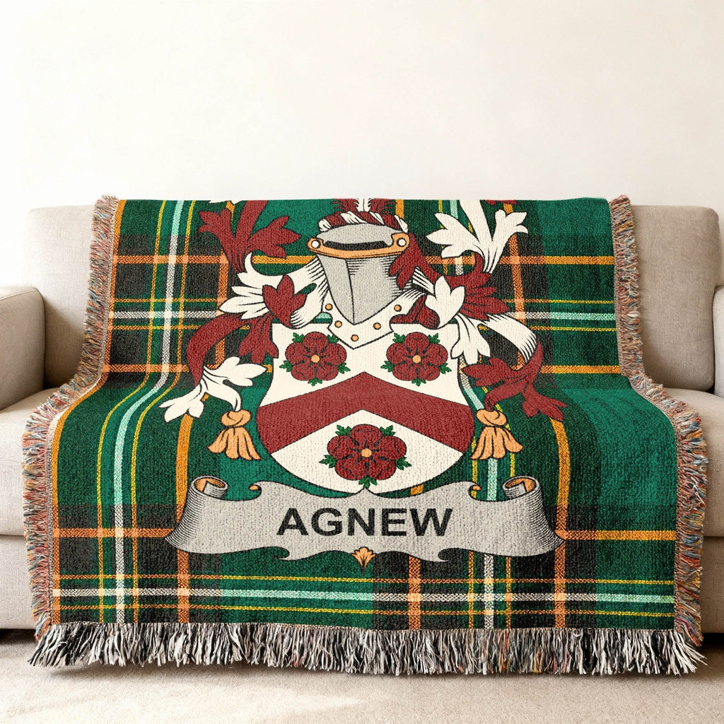 Agnew Family Crest Tartan Green Custom Throw product type
