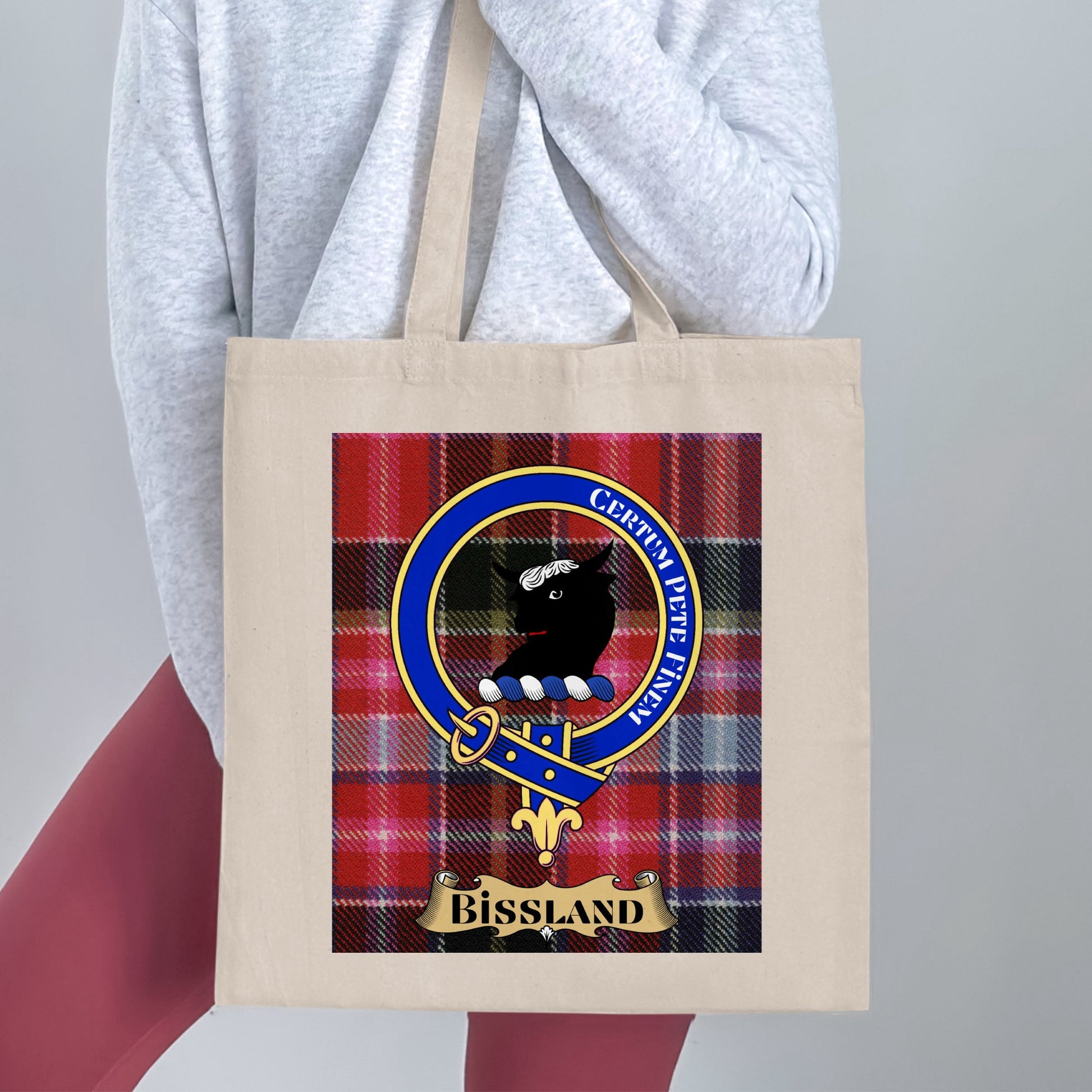 Bissland Clan Crest Scottish Tartan Tote Bag - Living Stone Gifts