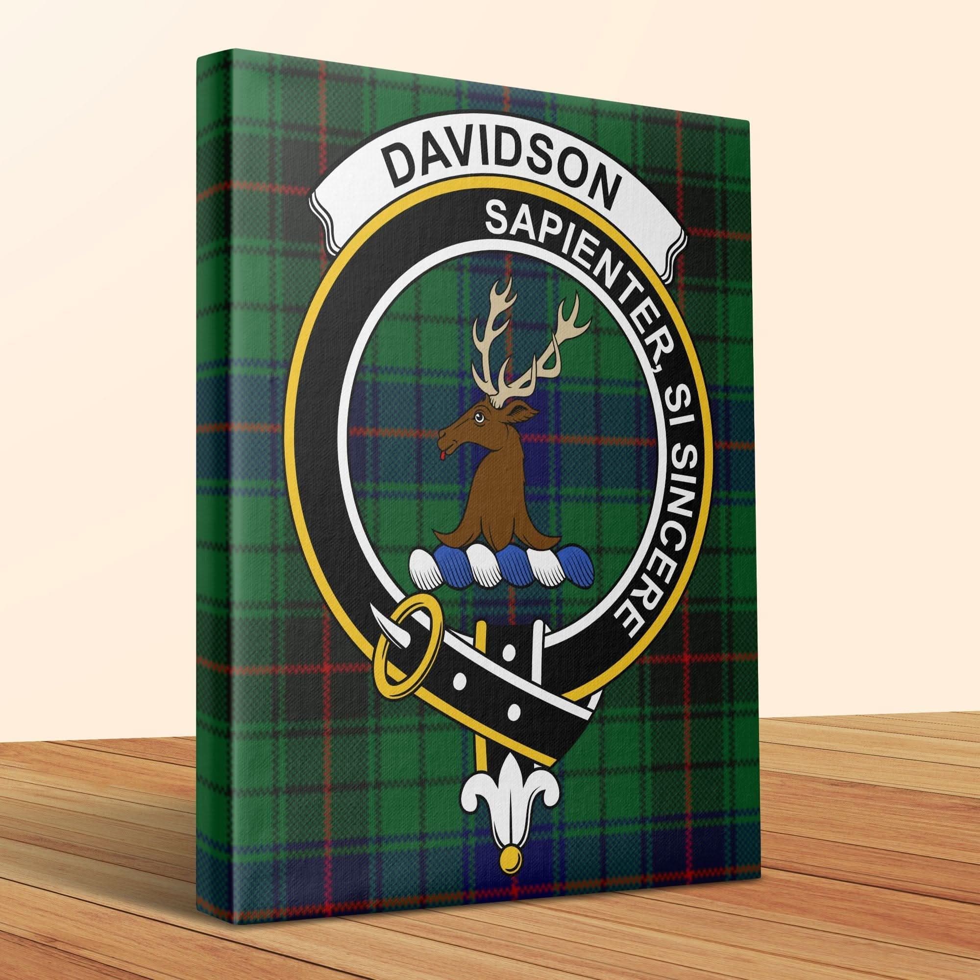 Davidson Scottish Tartan Crest Canvas - Celtic Ancestry Gifts