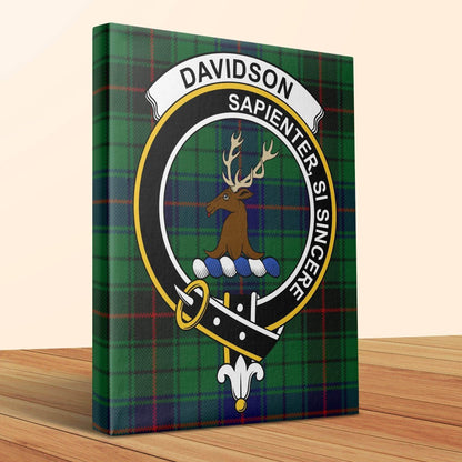 Davidson Scottish Tartan Crest Canvas - Celtic Ancestry Gifts