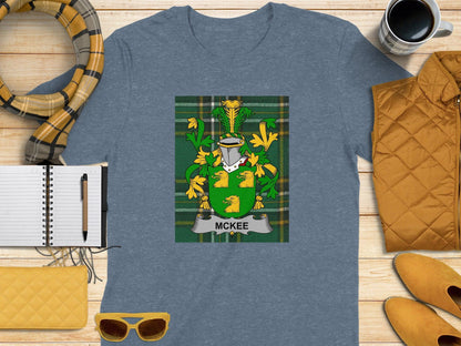 McKee Family Crest Irish National Tartan T-Shirt - Celtic Ancestry Gifts