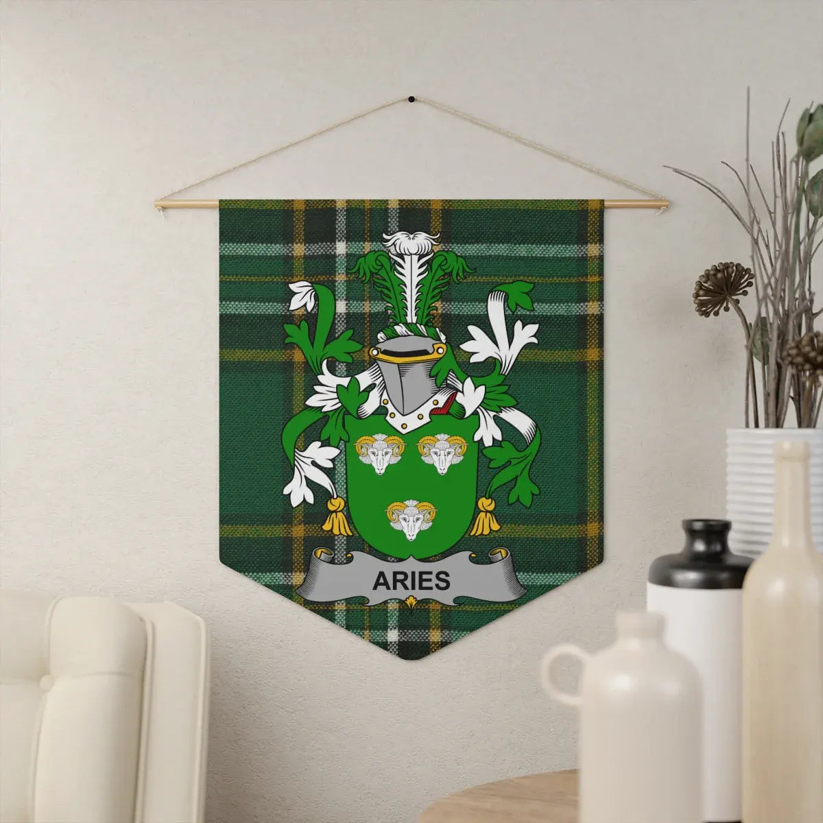 Personalized Aries Zodiac Sign Family Crest Banner product