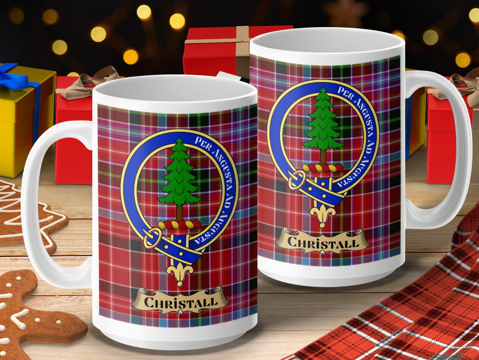 Clan Chrystall Scottish Tartan Crest Mug - Living Stone Gifts