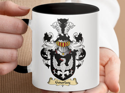 Gourlay Scottish Clan Coat of Arms Design Coffee Mug - Living Stone Gifts