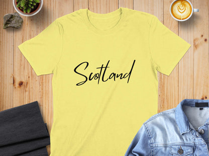 Scotland Script Stylish Typography Printed T-Shirt - Living Stone Gifts