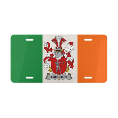 Irish Family Crest on Flag Background License Plate product