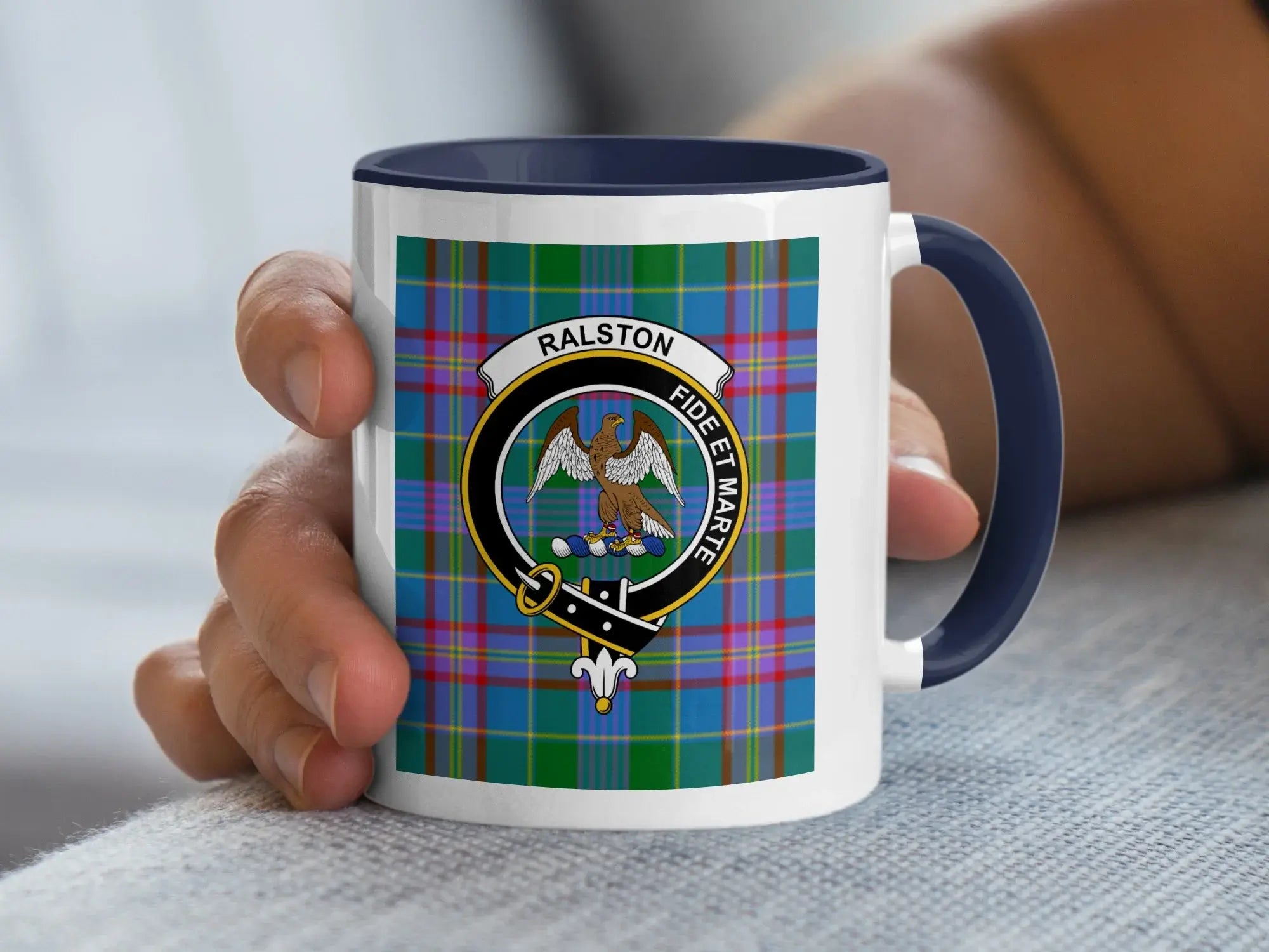 Ralston Fide Et Marte Plaid Design Mug