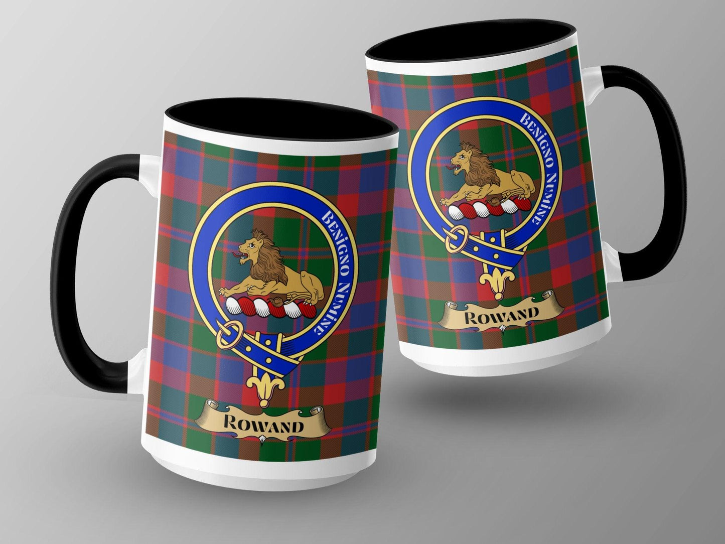 Rowand Scottish Clan Tartan with Crest Mug - Living Stone Gifts