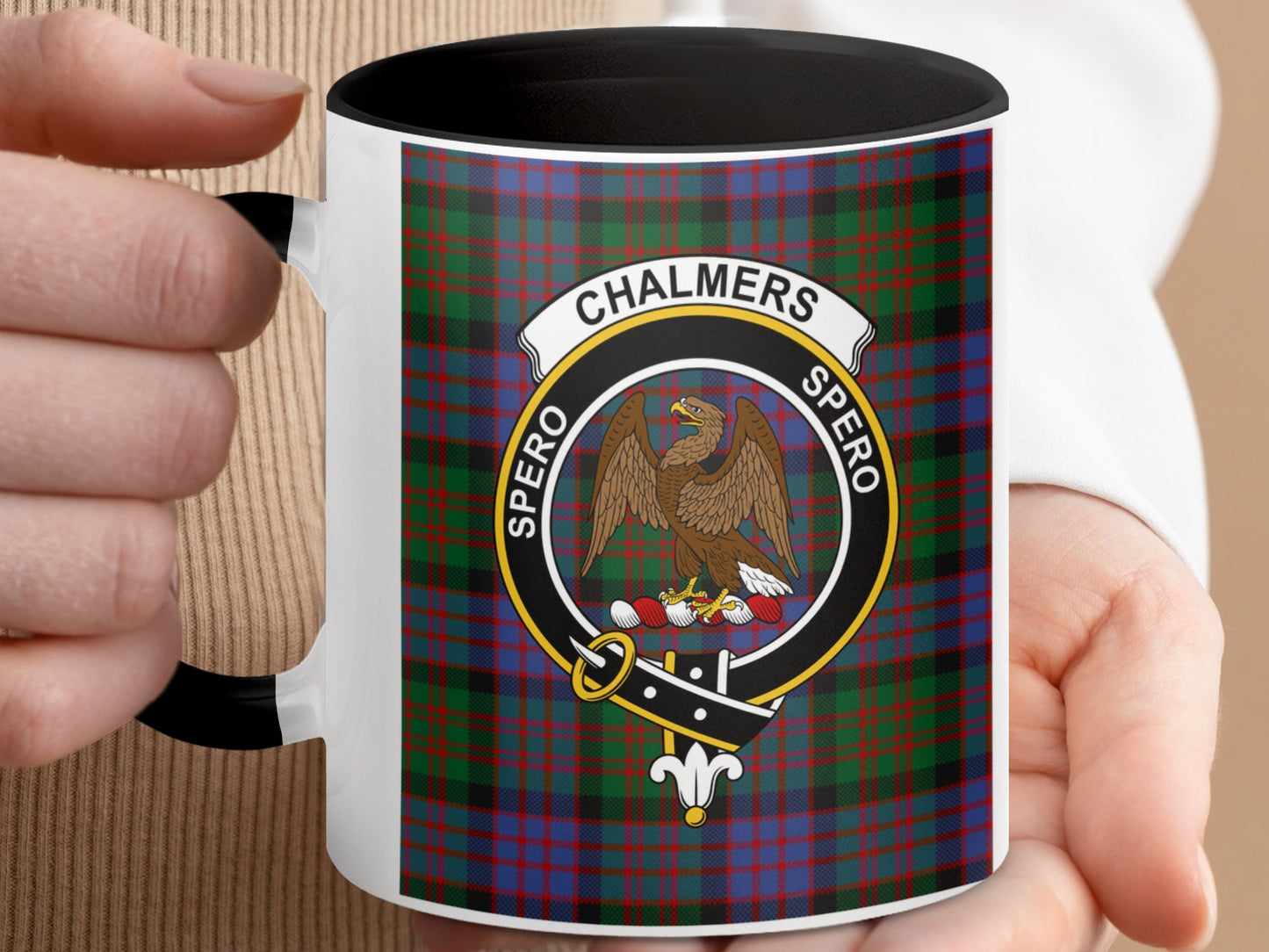 Clan Chalmers Scottish Tartan Crest Mug - Living Stone Gifts