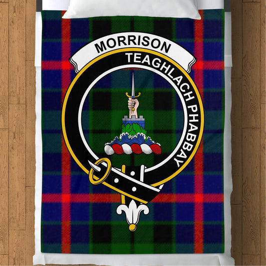 Scottish Clan Morrison Tartan Throw Blanket - Living Stone Gifts