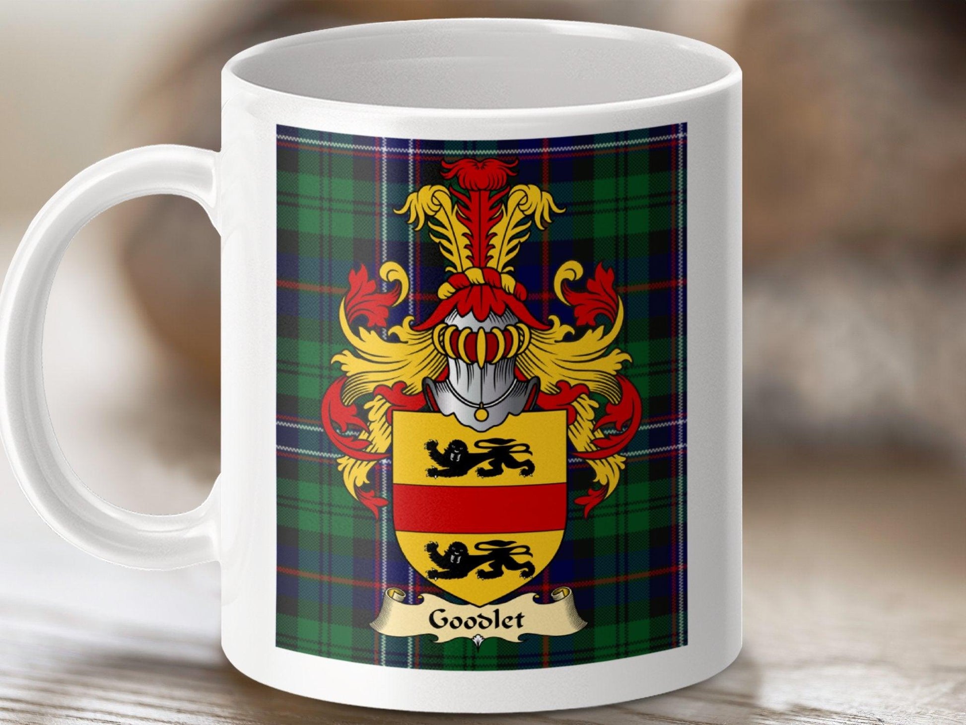 Goodlet Clan Surname Coat Of Arms Scottish Mug - Celtic Ancestry Gifts