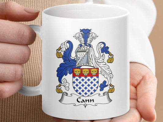 Cann Surname Irish Coat Arms Family Crest Graphic Mug - Celtic Ancestry Gifts