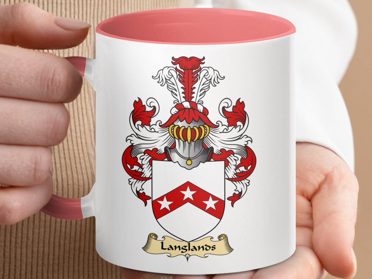 Clan Langlands Scottish Coat of Arms Emblem Mug - Living Stone Gifts