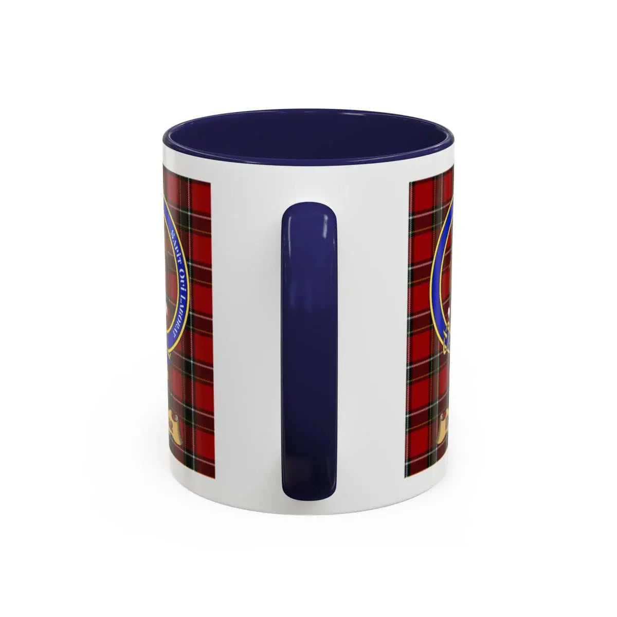 Dunbar clan crest mug shown in 11 oz and 15 oz sizes