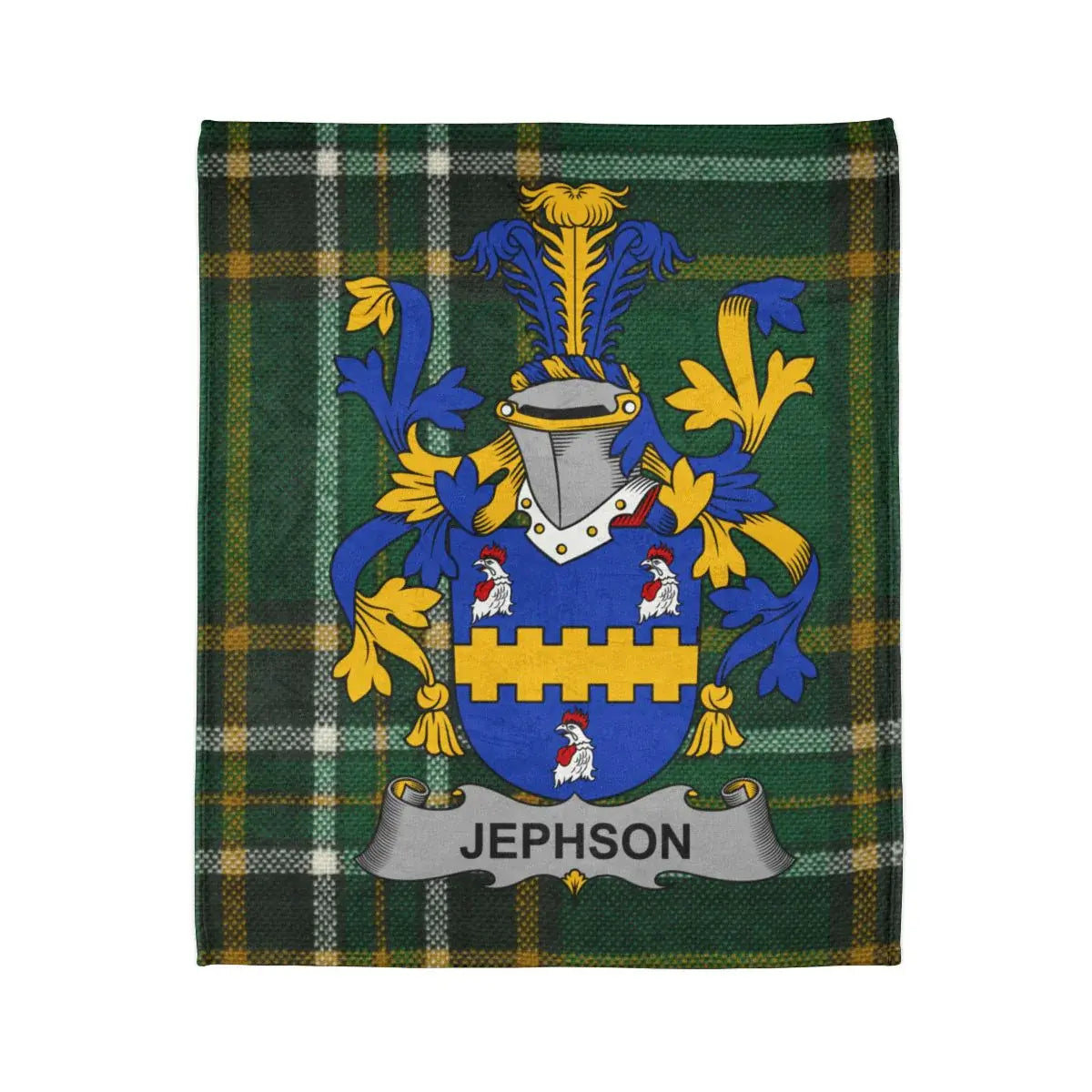 Jephson Family Crest Tartan Plaid Throw Blanket product