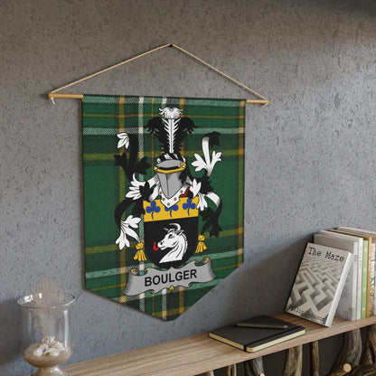 Elegant Boulger Family Crest Plaid Design Banner product