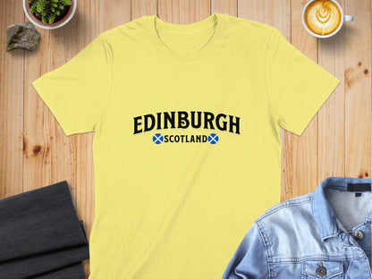 Edinburgh Scotland Flag Graphic Style T-Shirt - Living Stone Gifts