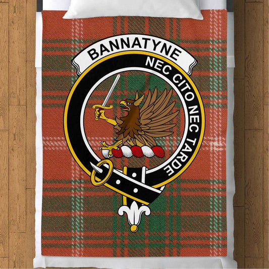 Bannatyne Scottish Tartan Crest Throw Blanket - Living Stone Gifts