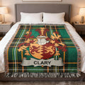 Clary Heraldry Green Plaid Tassel Throw product type