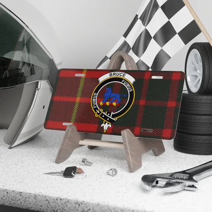 Racing-Themed Bruce Family Plaid License Plate product type