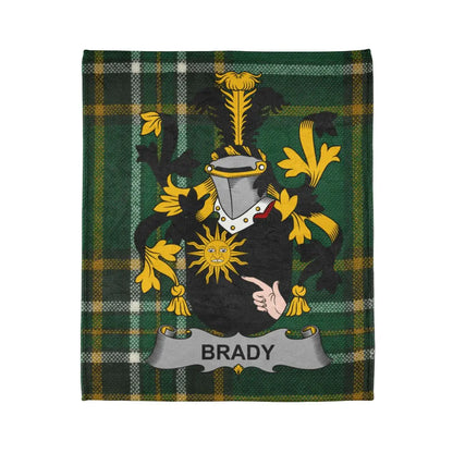 Brady Family Crest Green Tartan Clan Plaid Blanket product type
