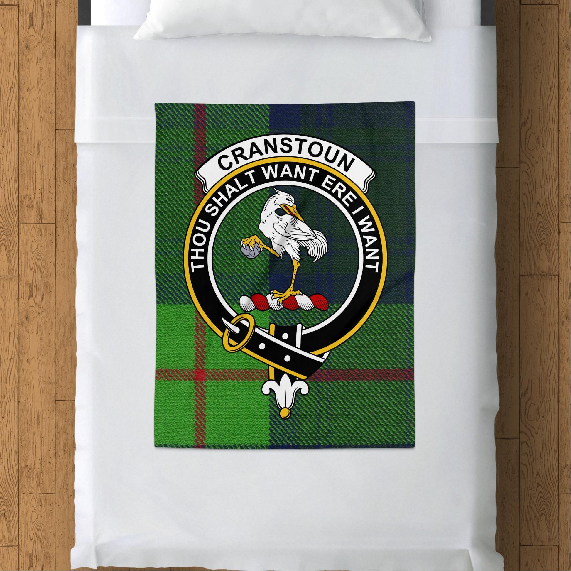 Cranstoun Clan Crest Scottish Tartan Throw Blanket - Living Stone Gifts