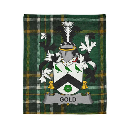 Personalized Gold Family Crest Plaid Blanket product type