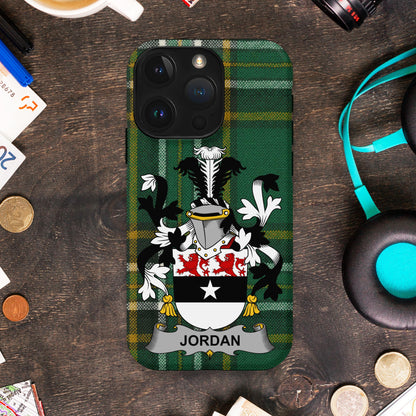 Jordan surname Family Crest Cell Phone Cover - Celtic Ancestry Gifts