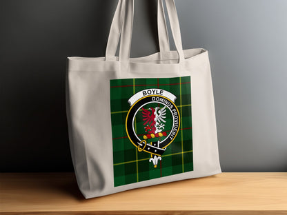 Boyle Clan Crest Scottish Tartan Tote Bag - Living Stone Gifts